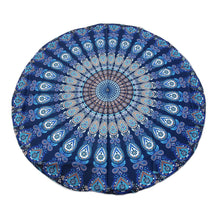 Round Mandala Throw/Beach/Yoga - Mixed Blue