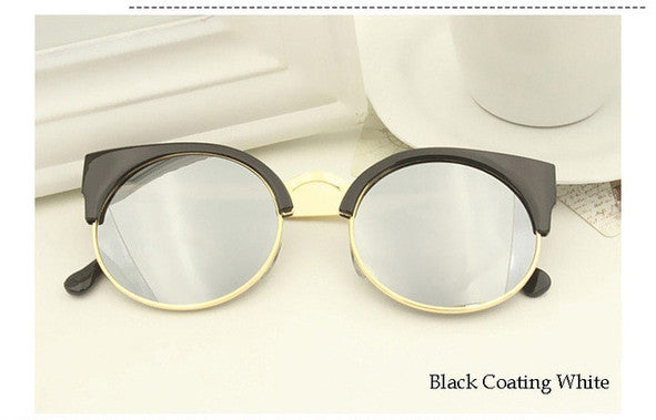Black Coating White Vintage Cat Eye Sunnies