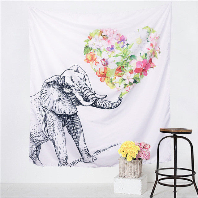 Elephant Bouquet Tapestry
